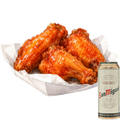 Chicken Wings & alcoholic drink