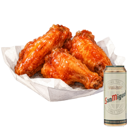 Chicken Wings & alcoholic drink